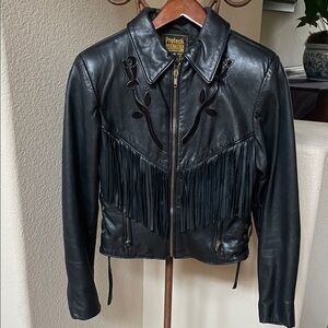 Protect Leather Fringe Motorcycle jacket